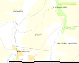 Mapa obce Bauquay