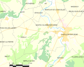 Poziția localității Sainte-Colombe-sur-Seine