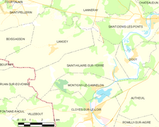 Carte de la commune de Saint-Hilaire-sur-Yerre.