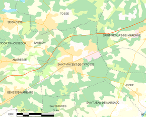 Poziția localității Saint-Vincent-de-Tyrosse