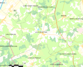 Mapa obce Jouy-le-Potier