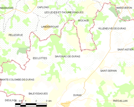 Mapa obce Savignac-de-Duras