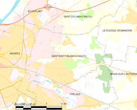Mapa obce Saint-Barthélemy-d’Anjou