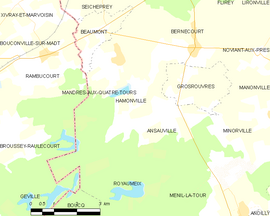 Mapa obce Hamonville