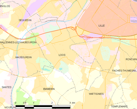 Mapa obce Loos