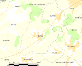 Mapa obce Diéval
