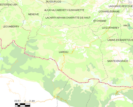 Mapa obce Larrau