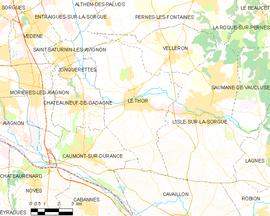 Mapa obce Le Thor