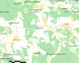 Mapa obce Anould
