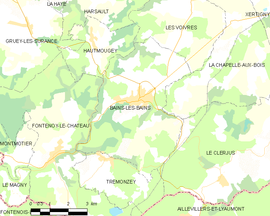 Mapa obce Bains-les-Bains