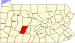 Map of Pennsylvania highlighting Cambria County.svg