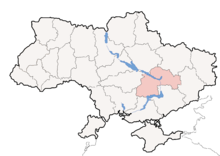 Dnipropetrovsk Oblast in Ukraine Map of Ukraine political simple Oblast Dnipropetrowsk.png