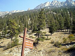 Marble Canyon Provincial Park with sign in the foreground