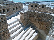 Stepped pool interpreted by Yadin as a Herodian swimming pool, possibly used as a public ritual immersion bath (mikveh) by the rebels (#17 on plan)[37][38]