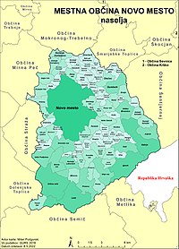 Mestna Občina Novo Mesto: Krajevne skupnosti, Naselja v občini, Glej tudi