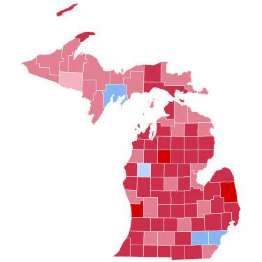 Risultati delle elezioni presidenziali del Michigan 1972.svg
