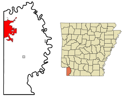 Geografiskt läge i Miller County och delstaten Arkansas