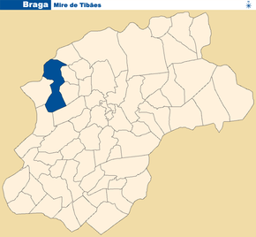 Localização no município de Braga