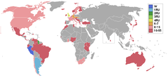 Countries and territories which sent delegates and results Miss World 1967 Map.PNG