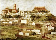 Montilla, ville natale de De Barrios, dessin du peintre Lorenzo ou Miguel Marqués.