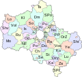 Mapa správním obvodů oblasti do 1. července 2012