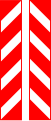 N42: Hazard marker, the slope of the stripes is either to the left or to the right
