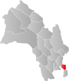 Locator map showing Røyken within Buskerud