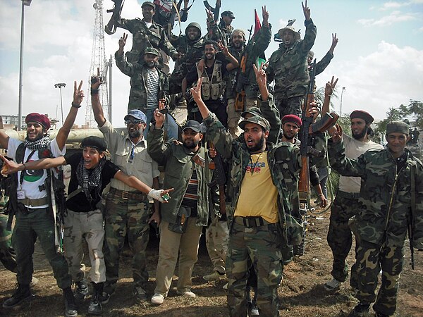 Libyan rebels after entering the town of Bani Walid.