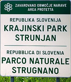 Oznaka Krajinskega parka Strunjan