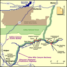 9 Mile Canyon Utah Map Ninemile Canyon (Utah)   Wikipedia