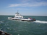 A ferry on the Hatteras – Ocracoke ferry route, which the MST utilizes.