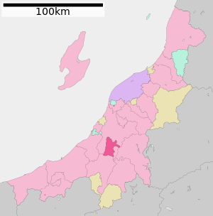 Lage Ojiyas in der Präfektur