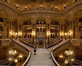 Grand stairs of the Palais Garnier, by Charles Garnier, 1860–1875[48]