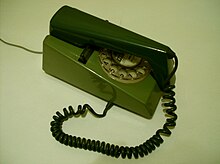 On hook telephone handset Original Trimphone, On Hook.JPG