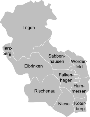 Ortsteile Lügde.svg