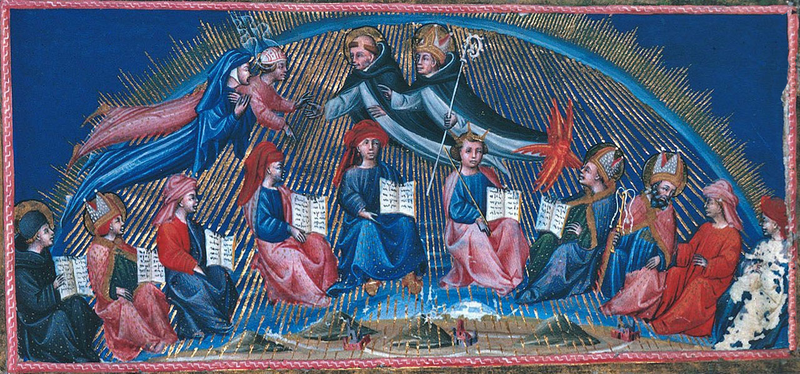 File:Paradis de Dante - Premier cercle des professeurs du royaume (miniatures de Giovanni di Paolo, XVe siècle).png