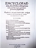 Bildeto por Encyclopaediæ, seu orbis disciplinarum, tam sacrarum quam prophanarum, epistemon