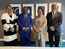 (Left to right) Lady Tufi Dadae, Governor-General of Papua New Guinea Grand Chief Sir Bob Dadae, Governor-General of New Zealand Dame Cindy Kiro, and Dr Richard Davies in London, UK, for Platinum Jubilee events, 6 June 2022 Platinum Jubilee- Dame Cindy with the Governor-General of Papua New Guinea.jpg