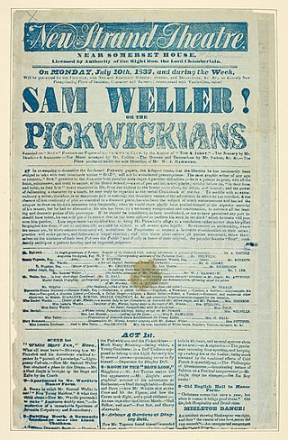 <i>Samuel Weller, or, The Pickwickians</i> 1837 stage comedy by Moncrieff