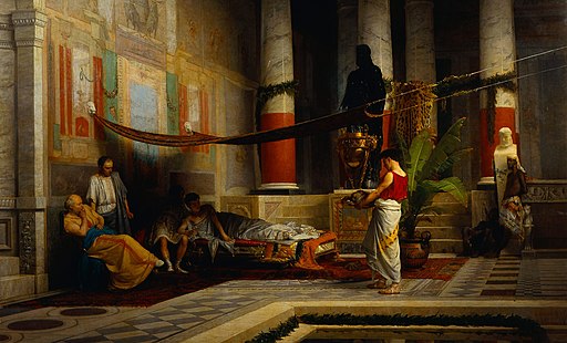 Poppea Brings the Head of Octavia to Nero by G.Muzzioli (1876)