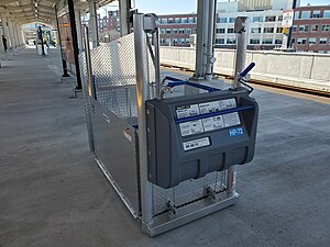 Portable lift at Lechmere station, March 2022.jpg