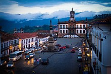Ouro Preto colonized by Portuguese immigrants. Praca Tiradentes - Ouro Preto - MG.jpg