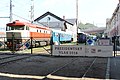 Čeština: Celkový pohled na prezentaci Prezidentského vlaku na pražském Masarykově nádraží.