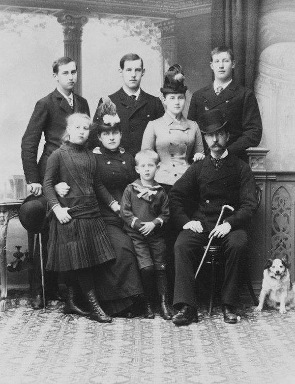 Princess Maria of Greece and Denmark with her parents and siblings.