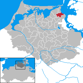 Poziția Prohn pe harta districtului Nordvorpommern