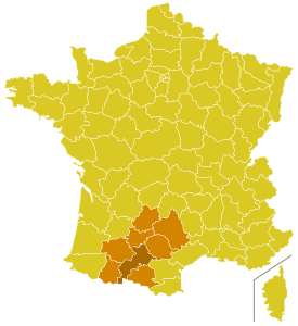 Karte der Kirchenprovinz Toulouse