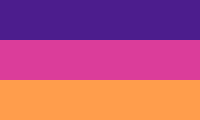 Variante de três cores, roxo, rosa e laranja[28][29]