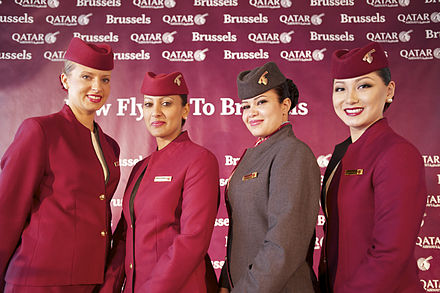 Hôtesses de l'air de Qatar Airways.