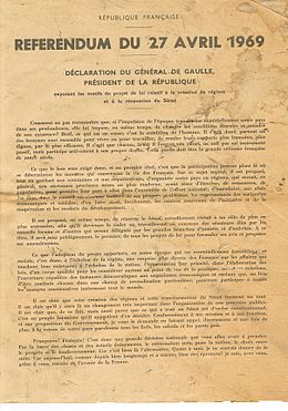 1969 referendum document waarin het wetsvoorstel wordt gepresenteerd