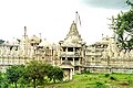External view of the large Jain temple in Ranakpur, Rajasthan, India.